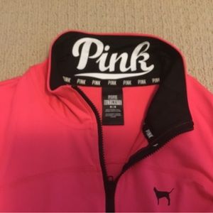 Pink long sleeve 1/2 zip with thumb holes